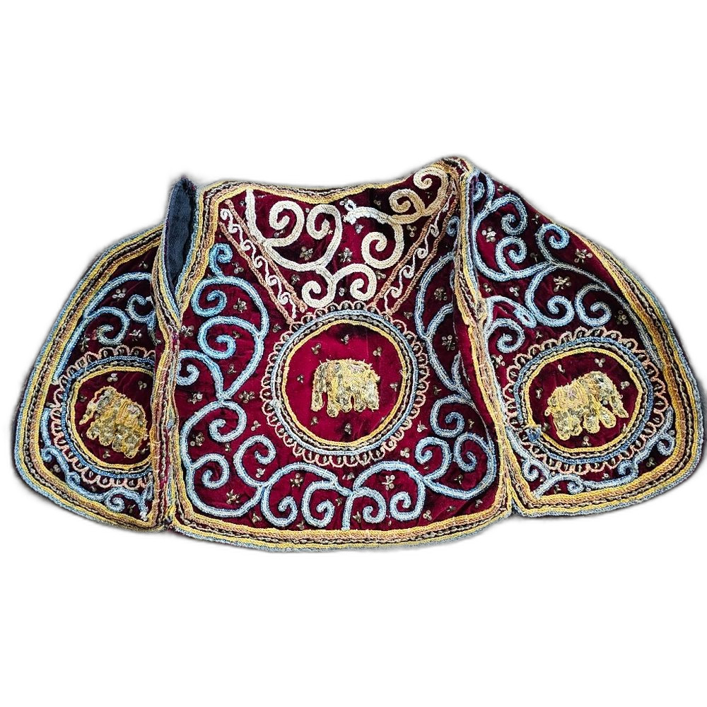 Thai Elephant Embellished Sequins Vest Made in Thailand Authentic Romani-wear